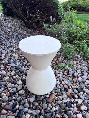 Kartell Prince AHA Modern Sculptural White Hourglass Side Table / Stool